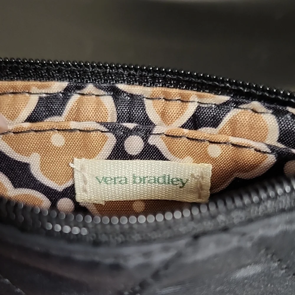 Vera Bradley Black and Tan ID Wallet